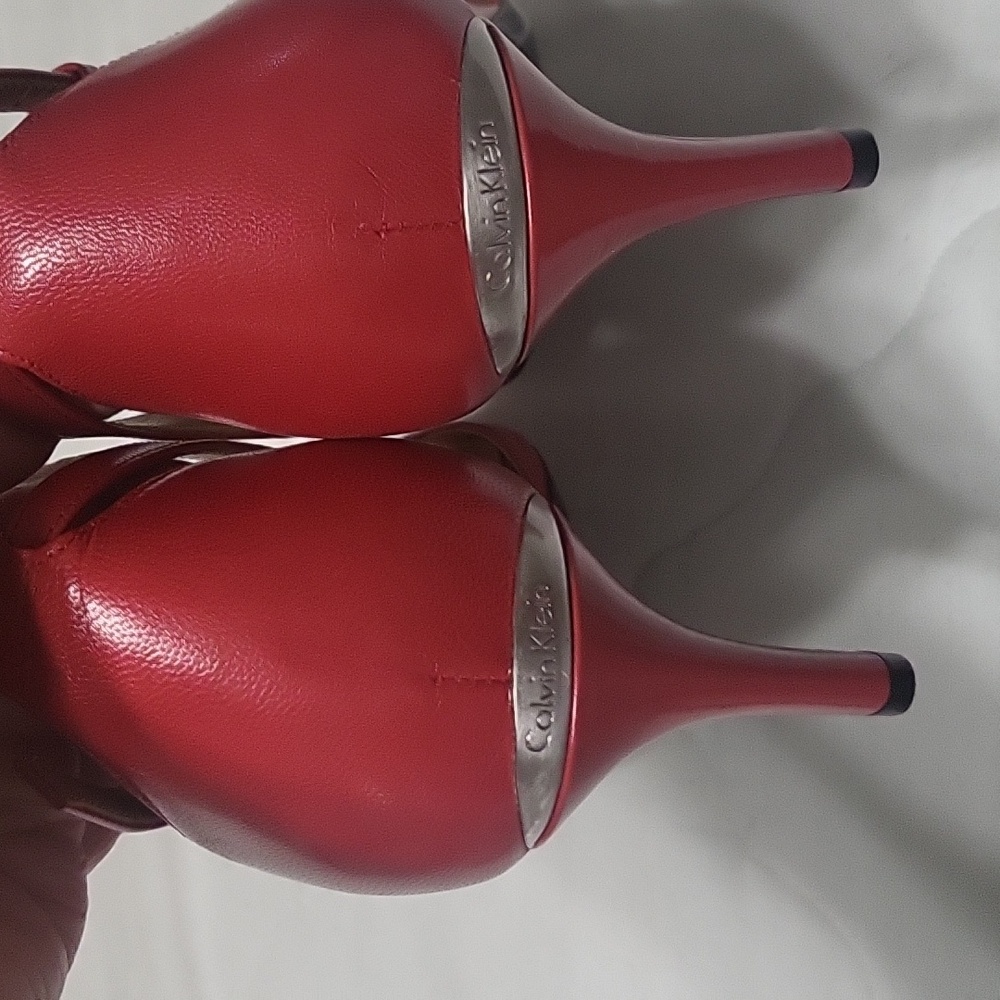 Calvin Klein Women’s Red Pointed Toe Slingback Pumps Size 7.5-8 - Picture 7 of 7